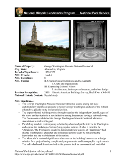 Executive Summary Form - The George Washington Masonic
