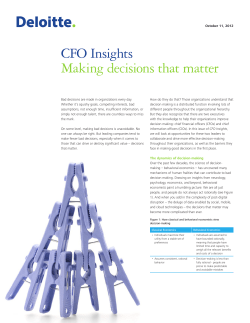CFO Insights Making decisions that matter