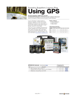 GPS Lesson Plans - Forestry Suppliers, Inc.