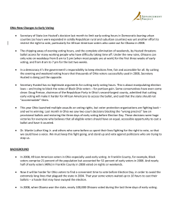 Ohio New Changes to Early Voting &bull; Secretary of State Jon Husted`s