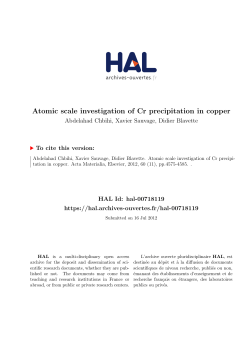 Atomic scale investigation of Cr precipitation in copper