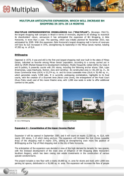 multiplan anticipates expansion, which will increase bh shopping in