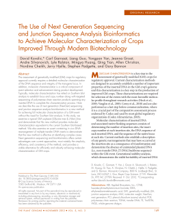 The Use of Next Generation Sequencing and Junction Sequence