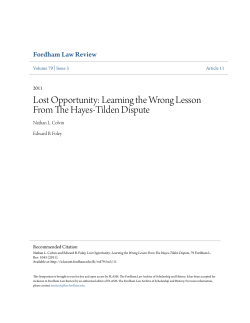 Lost Opportunity: Learning the Wrong Lesson From The Hayes
