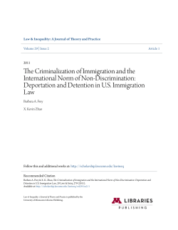 The Criminalization of Immigration and the International Norm of