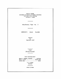 DOGAMI MP-5, Oregon`s gold placers