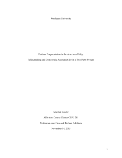 "Partisan Fragmentation in the American Polity: Policymaking and
