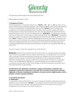 Giverly Services Terms Of Use The following conditions apply to the