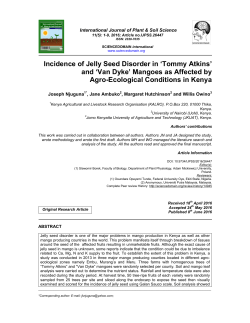 Incidence of Jelly Seed Disorder in `Tommy Atkins` and `Van Dyke