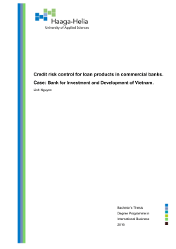 Credit risk control for loan products in commercial banks.