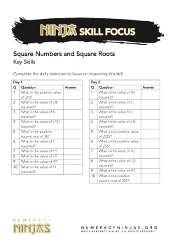 Square Numbers and Square Roots