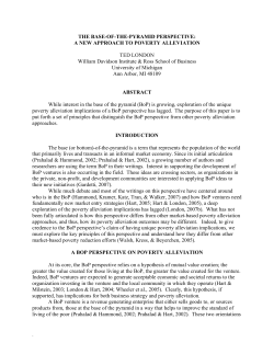 THE BASE-OF-THE-PYRAMID PERSPECTIVE: A NEW APPROACH