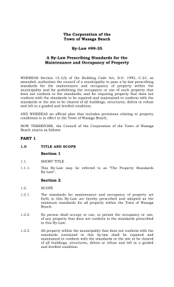 Property Standards - Town of Wasaga Beach