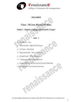 Class – B.Com (Hons.) IV Sem.