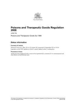 Poisons and Therapeutic Goods Regulation 2008 No. 392