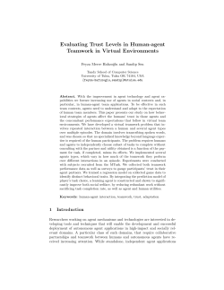 Evaluating Trust Levels in Human-agent