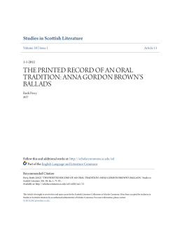 the printed record of an oral tradition: anna gordon brown`s ballads
