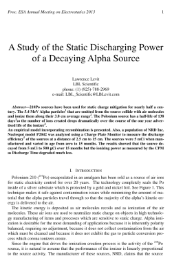A Study of the Static Discharging Power of a Decaying Alpha Source