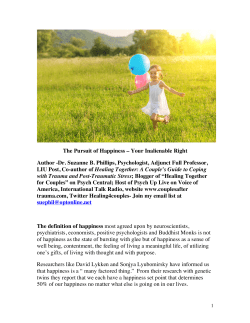The Pursuit of Happiness &ndash; Your Inalienable Right Author