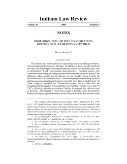 Drop-down Lists and the Communications Decency Act