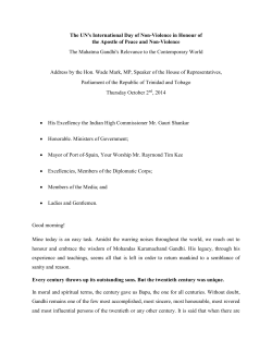 The Mahatma Ghandi`s Relevance to the Contemporary World