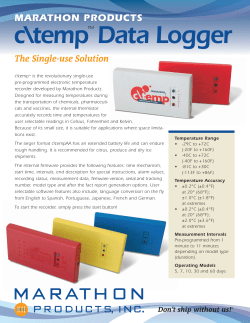 c\temp&trade; Data Logger - Marathon Products, Inc.