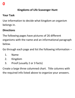 Kingdoms of Life Scavenger Hunt