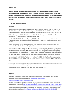 Reading list - ens.unibe.ch
