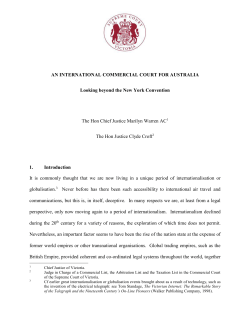 AN INTERNATIONAL COMMERCIAL COURT FOR AUSTRALIA