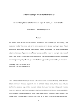 Letter Grading Government Efficiency