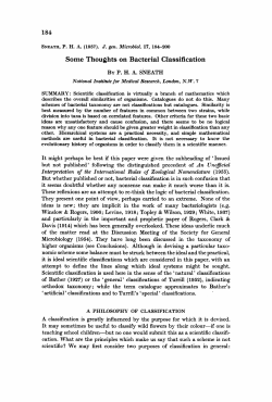 Some Thoughts on Bacterial Classification