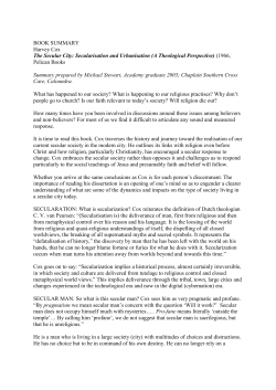 The Secular City - Chaplaincy Academy