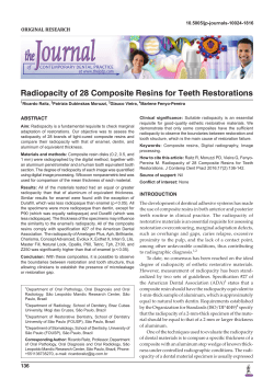 Radiopacity of 28 Composite Resins for Teeth