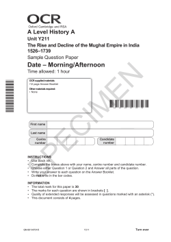 The rise and decline of the Mughal Empire in India 1526-1739