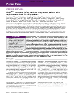 Plenary Paper - Blood Journal