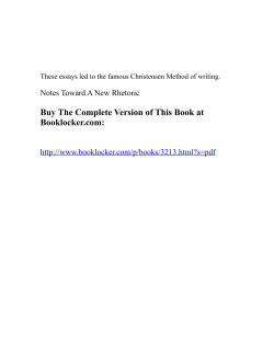 Notes Toward A New Rhetoric