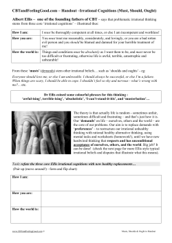 CBTandFeelingGood.com &ndash; Handout &ndash;Irrational Cognitions (Must