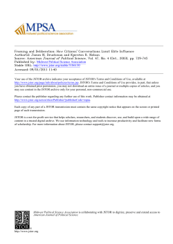 Framing and Deliberation: How Citizens` Conversations Limit Elite