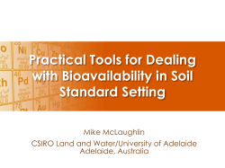 Soil Bioavailability - McLaughlin Presentation
