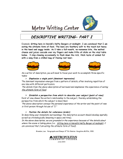 DESCRIPTIVE WRITING
