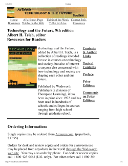 Technology and the Future, 9th edition Albert H
