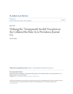 "Transparently Invalid" Exception to the Collateral Bar Rule