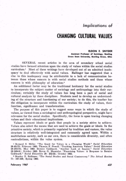 Implications of Changing Cultural Values