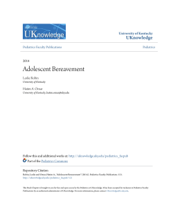 Adolescent Bereavement - UKnowledge