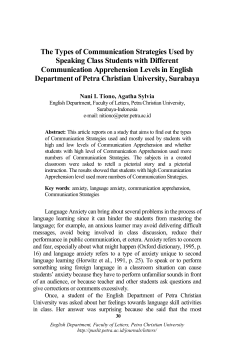 The Types of Communication Strategies Used by Speaking