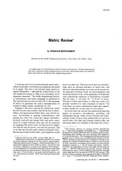 Metric Review - Audio Engineering Society