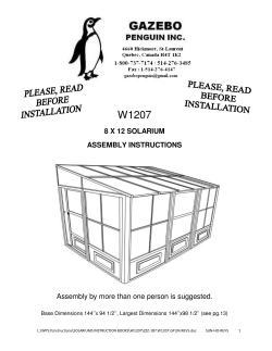 8 X 12 SOLARIUM ASSEMBLY INSTRUCTIONS Assembly by more