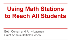 Session 307, Using Math Stations to Reach All Students