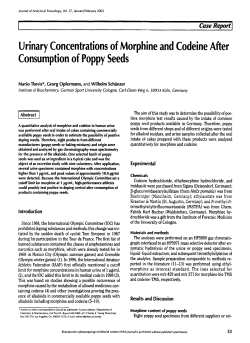 I Case Report I Urinary Concentrations of Morphine and Codeine