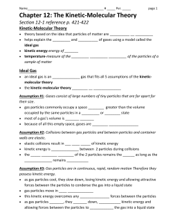 Chapter 12: The Kinetic-Molecular Theory